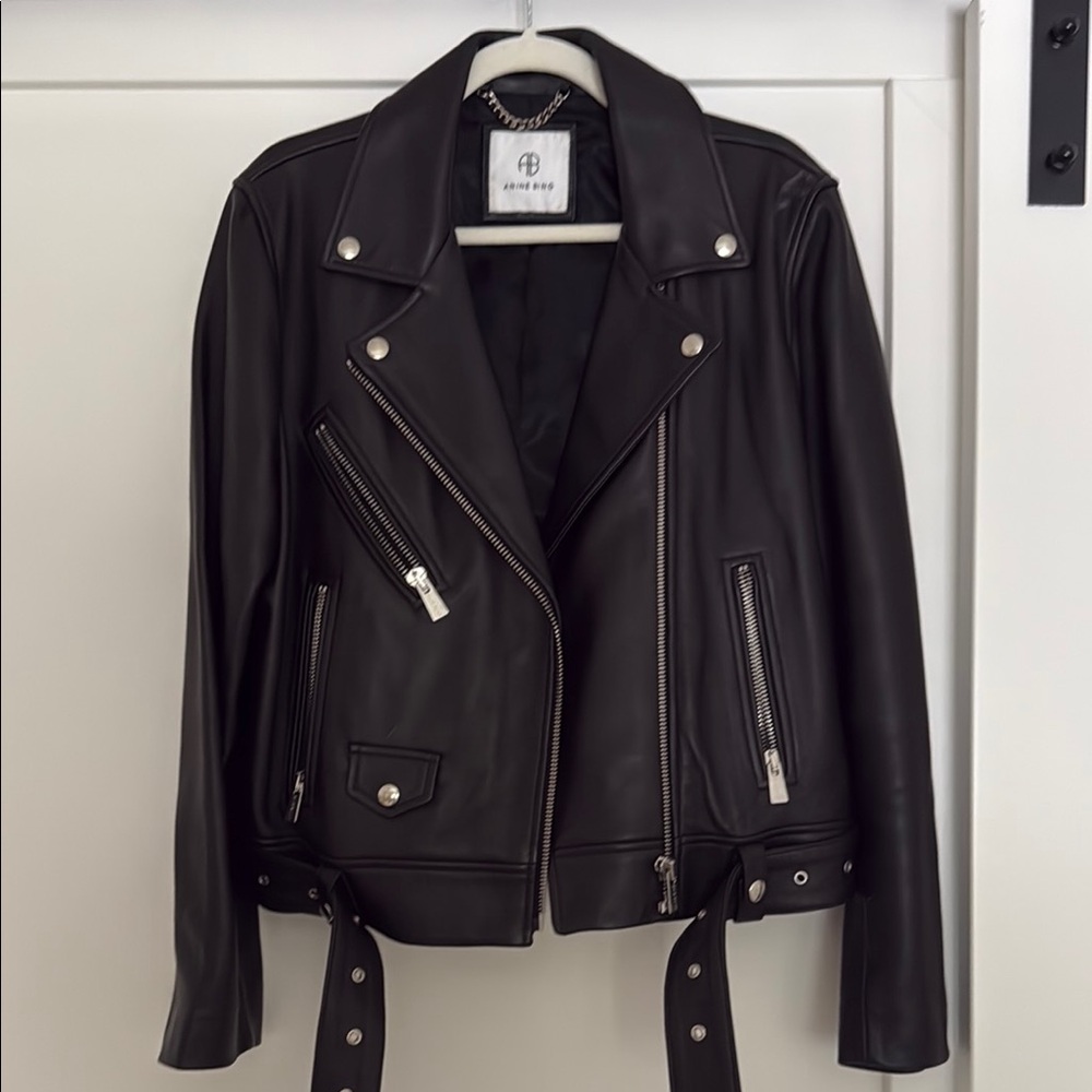 Anime Bing BENJAMIN Black Leather Biker Moto Jacket
